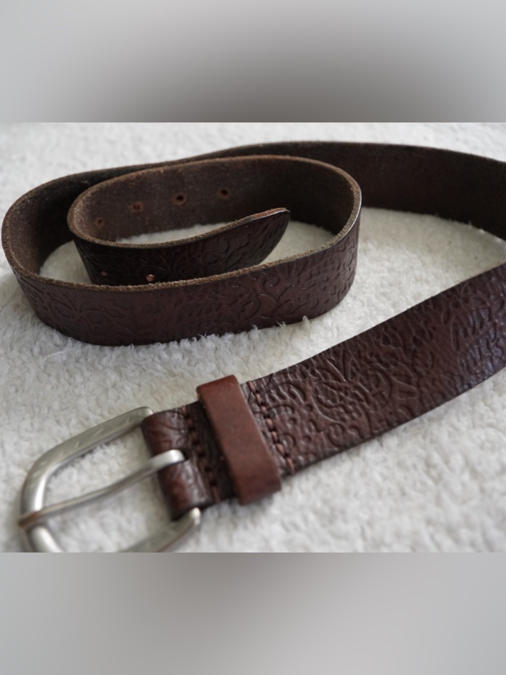 American Eagle Outfitters Men's Brown Embossed Leather Belt size L